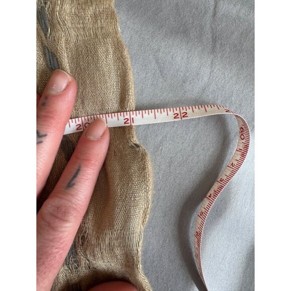 Eileen Fisher Distress Lightweight Beige Scarf With Gray Dotted Pattern - Picture 7 of 8